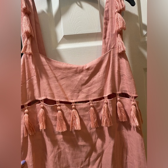 Antonio Melani 12, 14Pink Nat Note Cici Tassel Linen Maxi Dress Sleeveless NWT - Picture 13 of 16